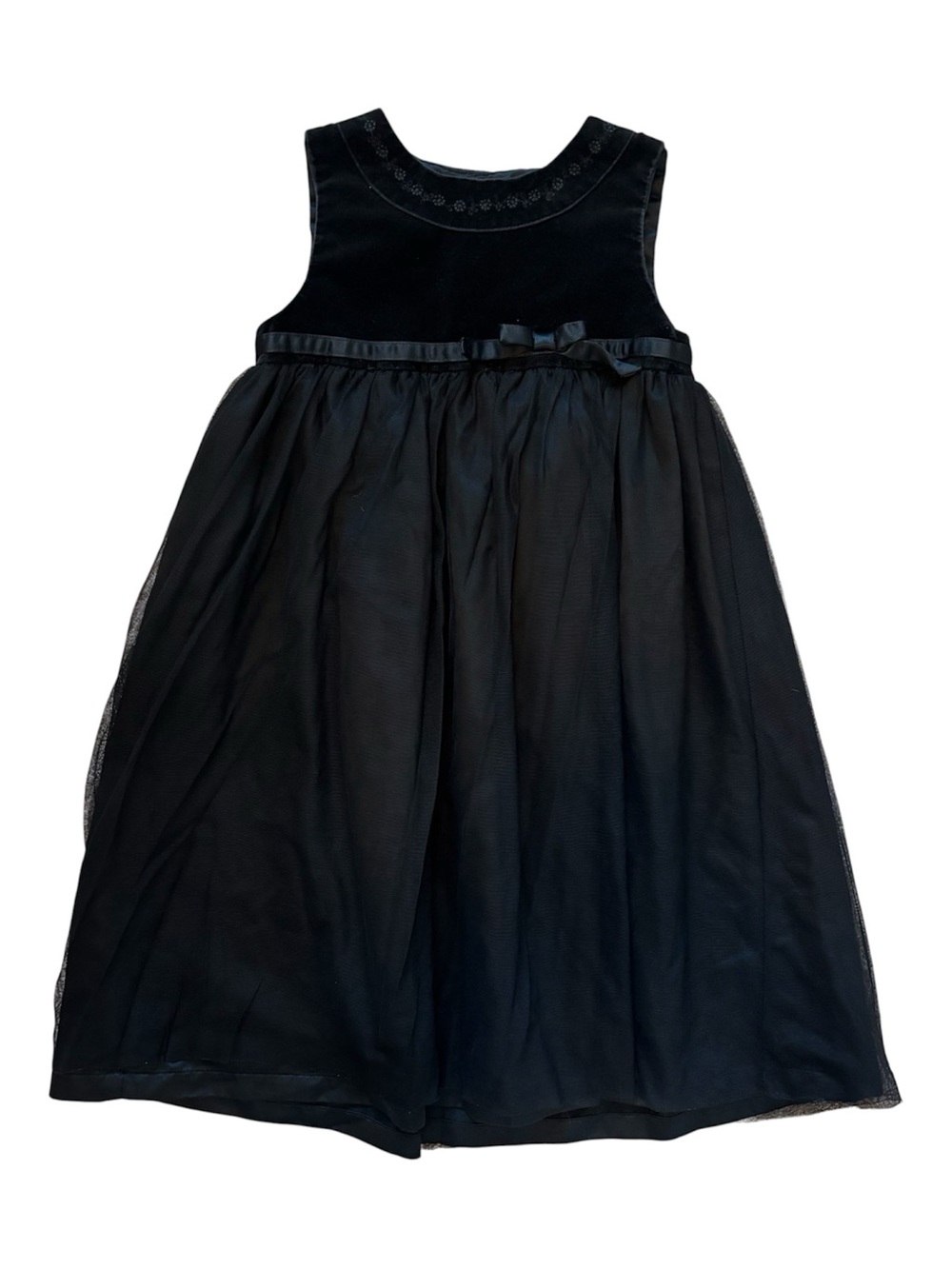 Carters Black Formal Velvet & Tulle Dress